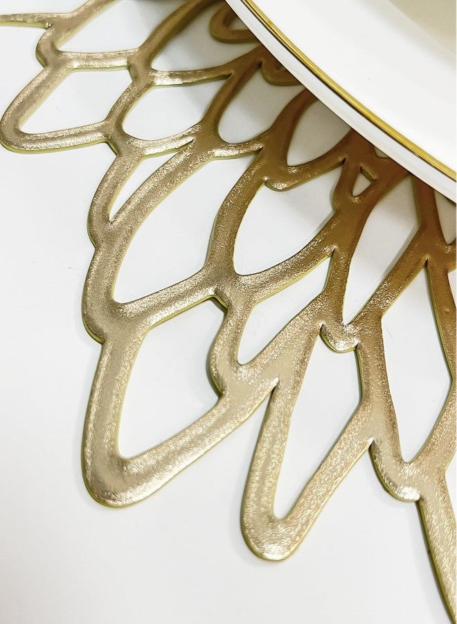 Herda Table Placemats Set of 24, 15" Metallic Pressed Round Vinyl Table Mats 24 Pcs, Gold Plates Chargers Dining Place Mats for Graduation Party, Birthday, Christmas, Thanksgiving, Wedding Decoration - Image 3