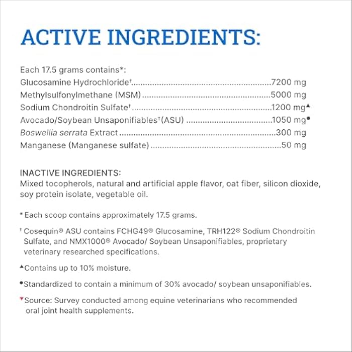 COSEQUIN ASU Pellets Joint Health Supplement for Horses - Pellets with Glucosamine and Chondroitin, 1420 Grams - Image 5