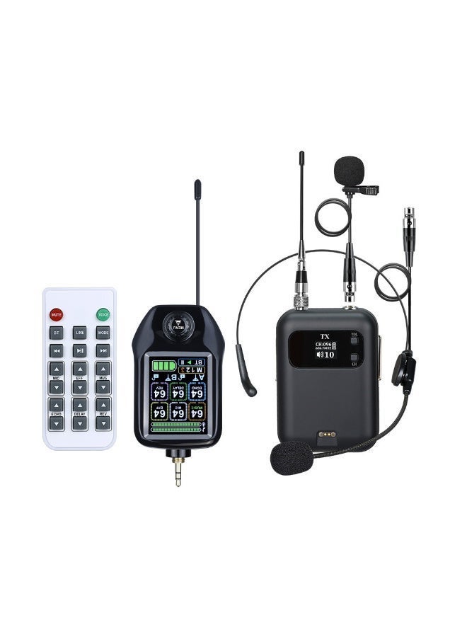 ZFSZ M510 Professional Wireless Bodypack Microphone System with Rechargeable Transmitter, LCD Receiver, Remote, Headset & Lavalier Mics - Image 1