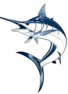 Dopetattoo 6 Sheets Temporary Tattoos for Women Adults Marlin Swordfish Jumping Fish Sailfish Temporary Fake Tattoo Men Woman Neck Arm  - Image 1