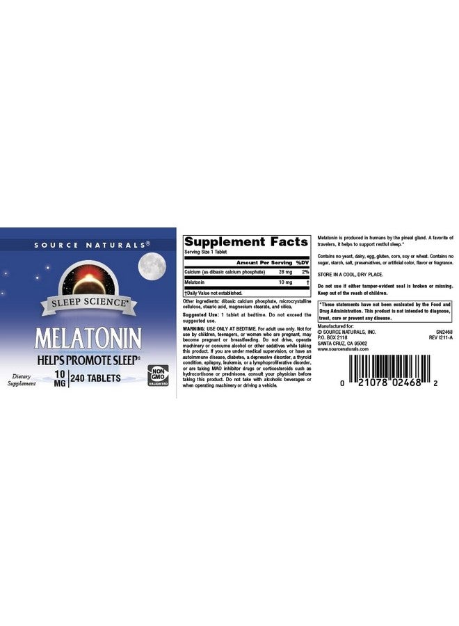 Source Naturals Sleep Science Melatonin* - 10 mg - 240 Tablets - Image 4