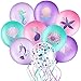 Zomiboo 36 Pcs Mermaid Party Balloons Set Mermaid Purple Pink Green Teal Confetti Balloon for Under the Sea Theme Birthday Decorations Kids Girls Boys Ocean Birthday Princess Party Supplies - Image 2
