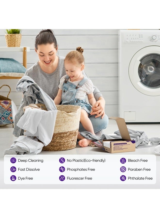Fisroa Lavender Laundry Detergent Sheets Travel Eco-friendly 300 Loads Fisroa Clothes Washing Detergent Sheets Plastic-Free Washer Sheets Liquidless Laundry Sheets Strips Tablet - Image 2