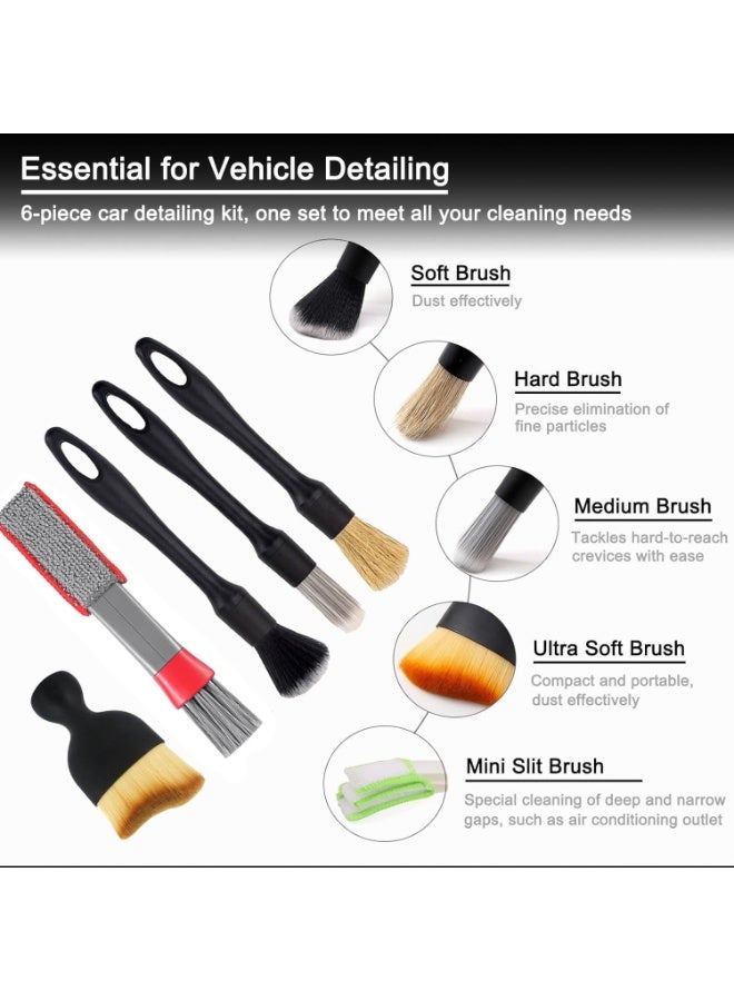 YUFAN 7PCS Car Detailing Brush Set, Ultra Soft Detail Brushes, Automotive Cleaning Brush Kit for Wheels, Air Vent, Leather Seats, Vehicles Auto Exterior Interior Detailing Brushes Tool - Image 4