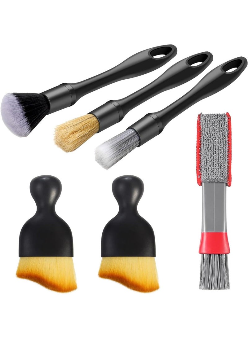 YUFAN 7PCS Car Detailing Brush Set, Ultra Soft Detail Brushes, Automotive Cleaning Brush Kit for Wheels, Air Vent, Leather Seats, Vehicles Auto Exterior Interior Detailing Brushes Tool - Image 3