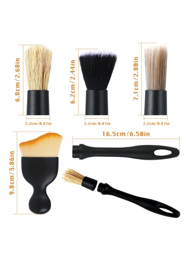 YUFAN 7PCS Car Detailing Brush Set, Ultra Soft Detail Brushes, Automotive Cleaning Brush Kit for Wheels, Air Vent, Leather Seats, Vehicles Auto Exterior Interior Detailing Brushes Tool - Image 2