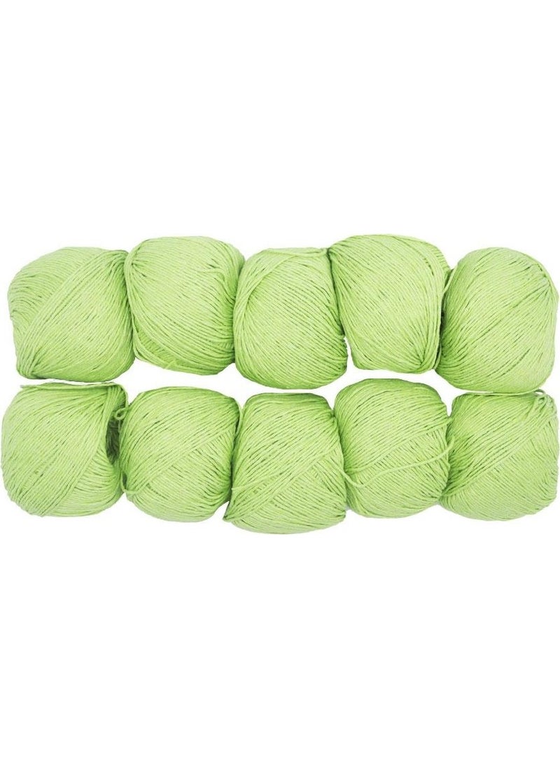 Spagetti Yarn - Spaghetti Yarn Pistachio Green Slim Cotton Yarn - Set of 10 - Image 1