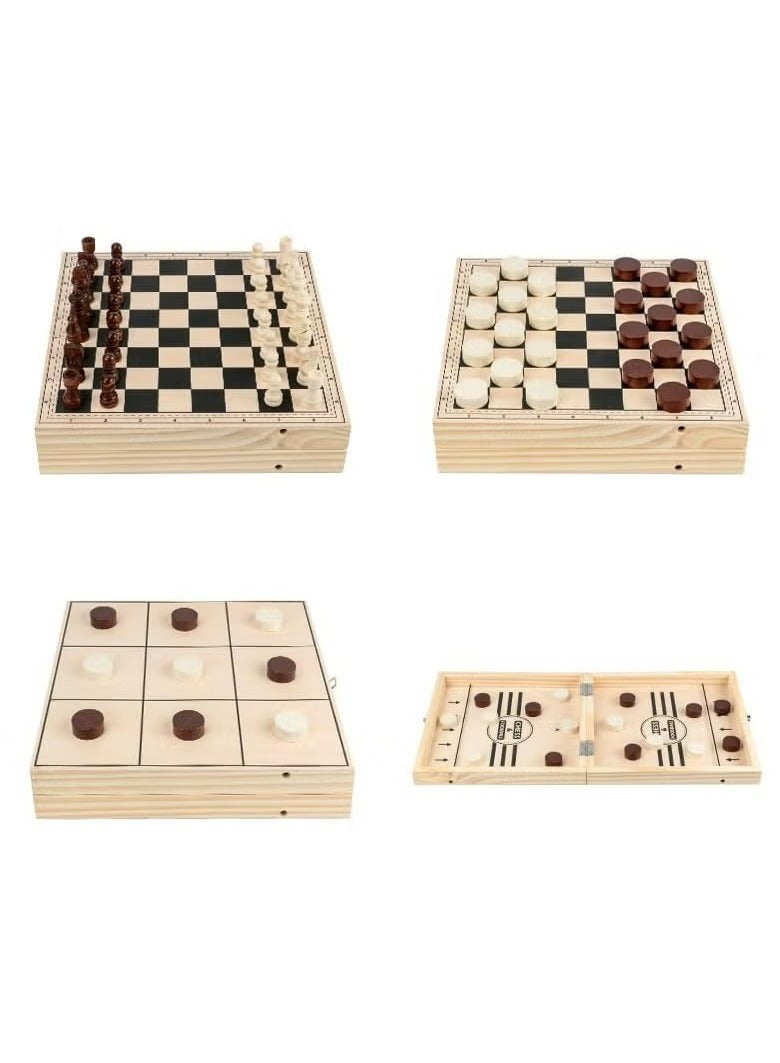 Oasisgalore 15 Inch Magnetic Wooden Chess Set Folding Board Portable Adult Children Family Reunion - Image 1