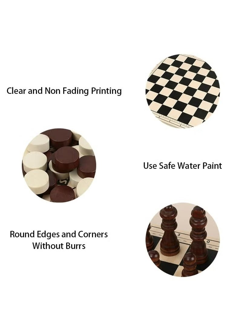 Oasisgalore 15 Inch Magnetic Wooden Chess Set Folding Board Portable Adult Children Family Reunion - Image 5