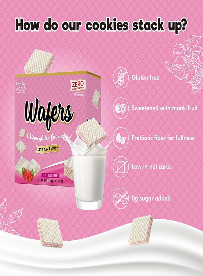 ChocZero Strawberry Wafer Cookies - Sugar Free, Keto Friendly, Low Carb Snack - No Sugar Alcohols, Gluten Free, Non-GMO, Individually Wrapped - 8oz Box - Image 3