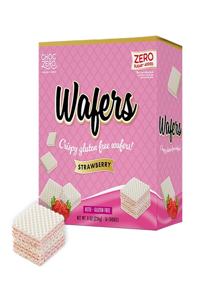 ChocZero Strawberry Wafer Cookies - Sugar Free, Keto Friendly, Low Carb Snack - No Sugar Alcohols, Gluten Free, Non-GMO, Individually Wrapped - 8oz Box - Image 1