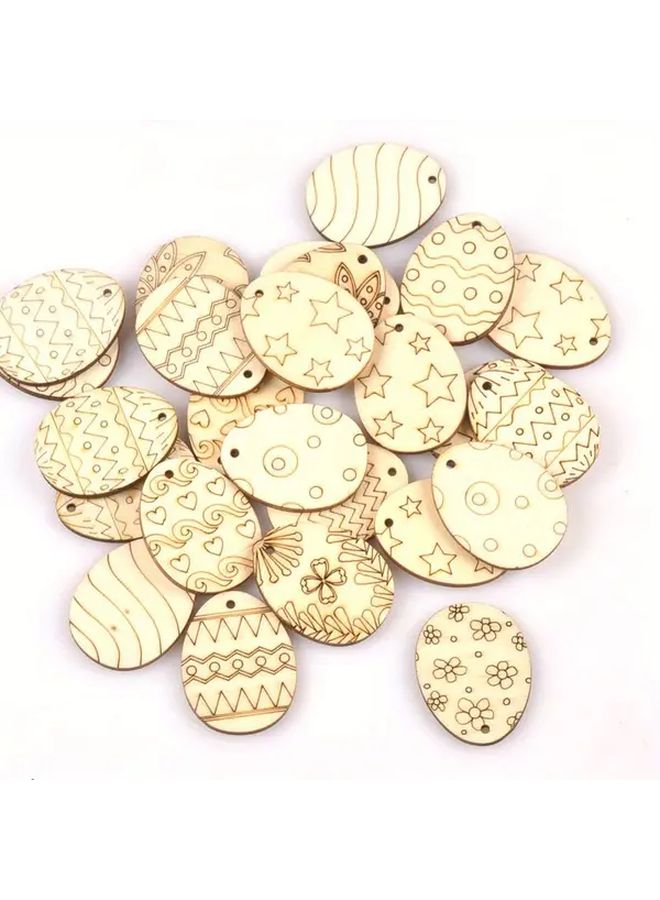 25pcs Unfinished Wooden Easter Eggs For DIY Painting And Decorations - Image 2