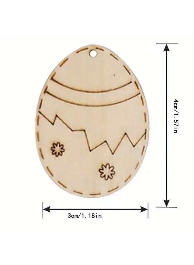 25pcs Unfinished Wooden Easter Eggs For DIY Painting And Decorations - Image 3