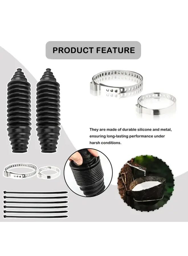 12pcs Steering Rack Boot Inner Tie Rod Bellows Weatherproof Durable Rubber Set - Image 4