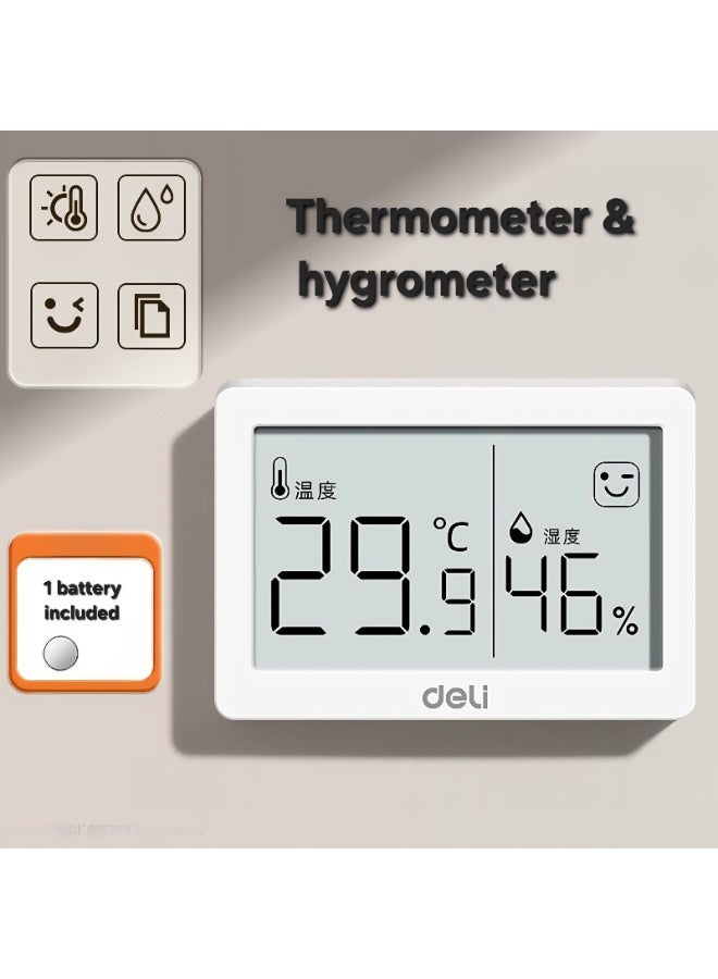 ديلي مقياس حرارة ورطوبة رقمي صغير - جهاز مراقبة رطوبة ودرجة حرارة داخلي عالي الدقة للمنزل والمكتب وغرفة الأطفال - شاشة LCD صغيرة الحجم مع تعبير وجه مريح - Image 3