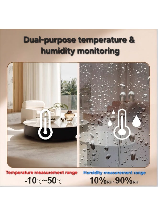 ديلي مقياس حرارة ورطوبة رقمي صغير - جهاز مراقبة رطوبة ودرجة حرارة داخلي عالي الدقة للمنزل والمكتب وغرفة الأطفال - شاشة LCD صغيرة الحجم مع تعبير وجه مريح - Image 4