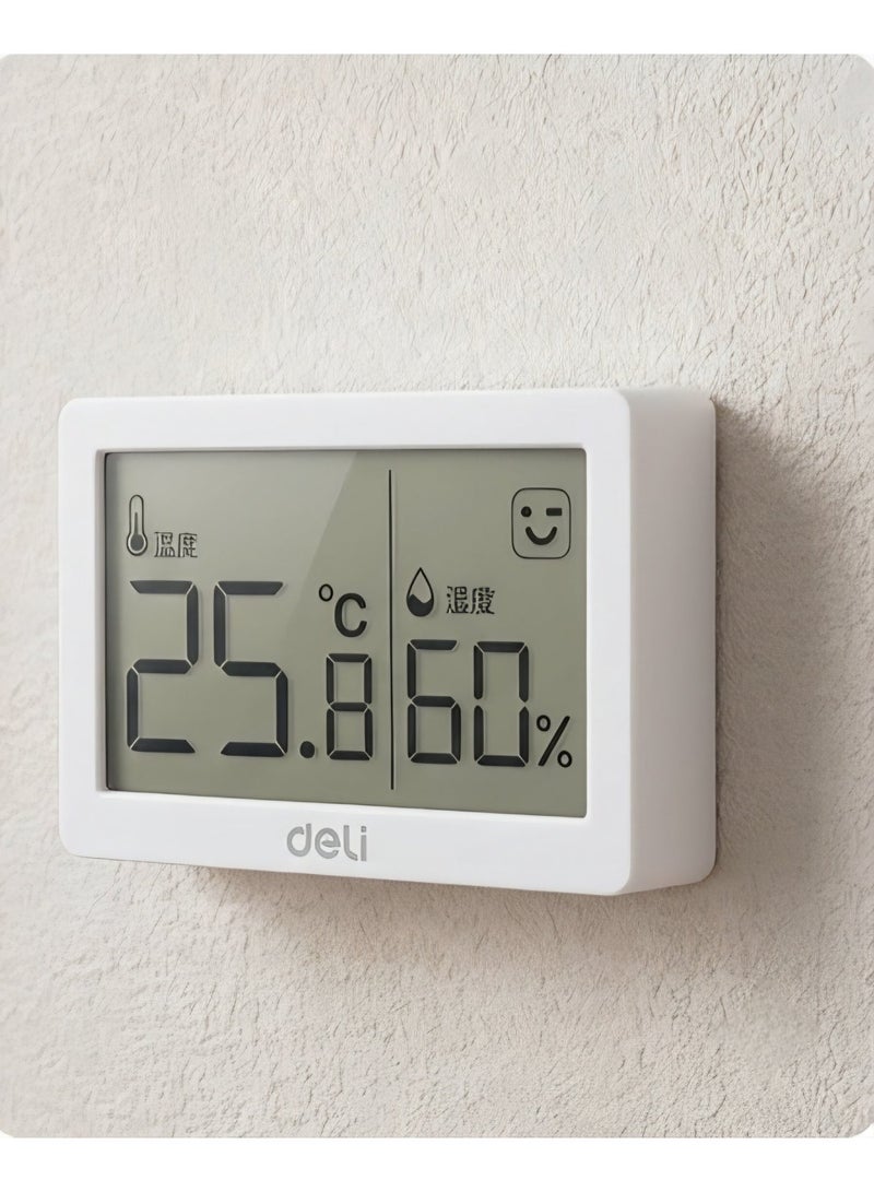 ديلي مقياس حرارة ورطوبة رقمي صغير - جهاز مراقبة رطوبة ودرجة حرارة داخلي عالي الدقة للمنزل والمكتب وغرفة الأطفال - شاشة LCD صغيرة الحجم مع تعبير وجه مريح - Image 1