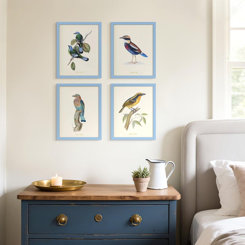 upsimples 11x14 Picture Frame Set of 5, Display Pictures 8x10 with Mat or 11x14 Without, Wall Gallery Photo Frames, Blue - Image 2