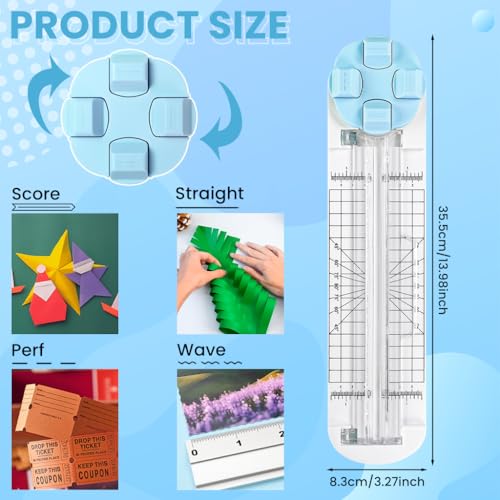 OFIFO® 4-in-1 Paper Cutter and Trimmer with Straight, Wave, Dotted & Crease Blades, Precision Craft Cutting Tool for Scrapbooking, Card Making & DIY Projects - Image 2