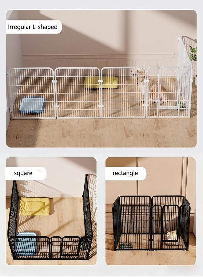 6PCS Pet Fence Set, Animal Cage Portable Pet Panel,60×60cm, Rabbit, Dog Cage, Cat Cage Fence Tent for Indoor and Outdoor,Small Animal Cage, Portable Metal Wire Yard Fence For Small Animals(Black) - Image 3