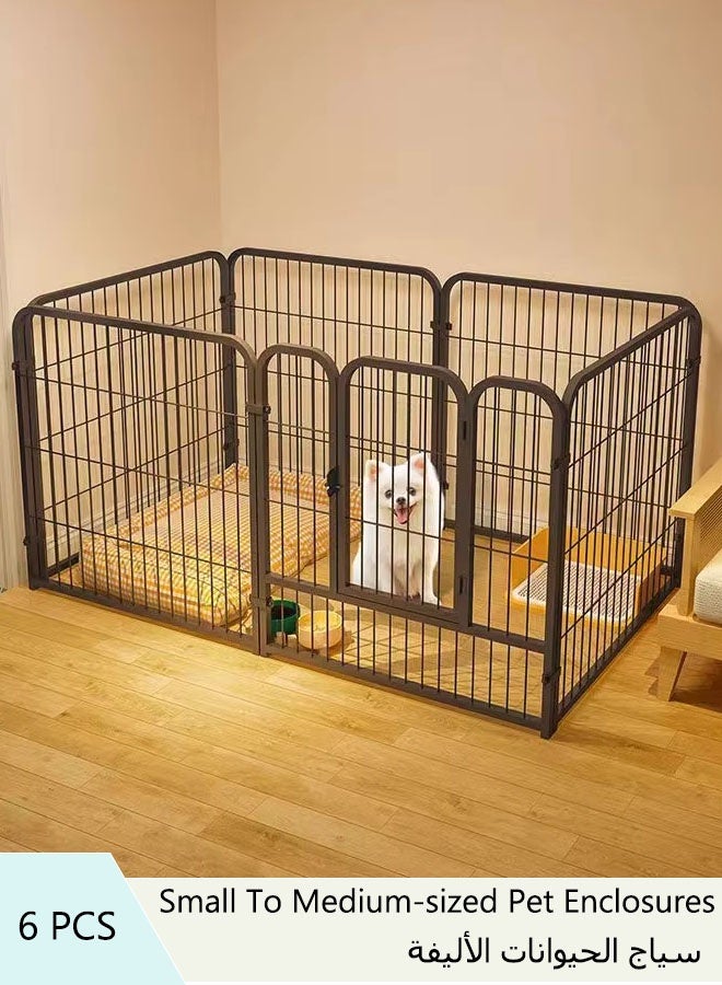 6PCS Pet Fence Set, Animal Cage Portable Pet Panel,60×60cm, Rabbit, Dog Cage, Cat Cage Fence Tent for Indoor and Outdoor,Small Animal Cage, Portable Metal Wire Yard Fence For Small Animals(Black) - Image 1