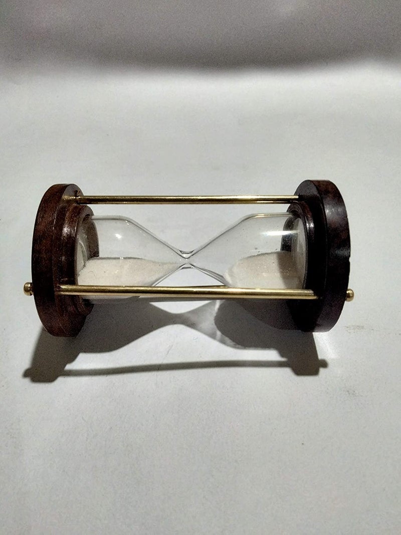 WinMart Nautical_Small hourglaas Sand Timer 1 Mint Size 4inch Home Decor Corner Looking Office Decor - Image 1