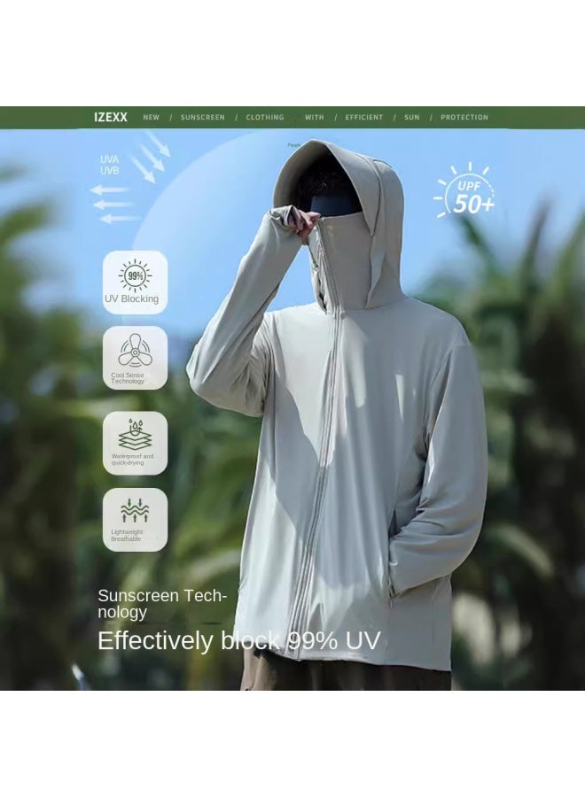 Izexx Summer Ice Silk Sun Protection Clothing Hat Brim Removable Ice Skin Outdoor Uv Protection Upf50 Quick-drying Couple's - Image 2