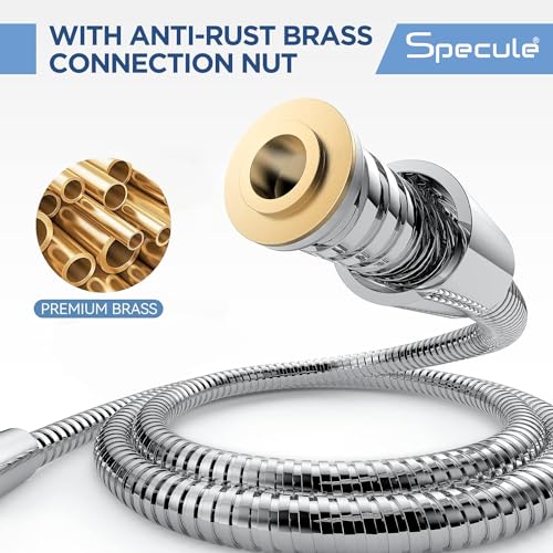 Specule 1.5 Meters, 304 Grade Flexible Shower Hose Pipe Pipe/Hand Shower Pipe/Health Faucet Tube/Toilet spray pipe (Chrome) - Image 2