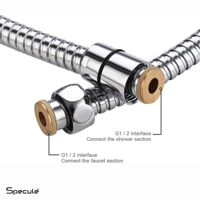 Specule 1.5 Meters, 304 Grade Flexible Shower Hose Pipe Pipe/Hand Shower Pipe/Health Faucet Tube/Toilet spray pipe (Chrome) - Image 5