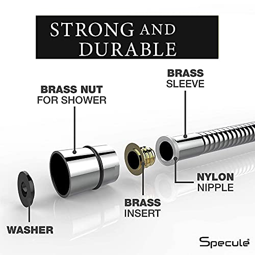 Specule 1.5 Meters, 304 Grade Flexible Shower Hose Pipe Pipe/Hand Shower Pipe/Health Faucet Tube/Toilet spray pipe (Chrome) - Image 3