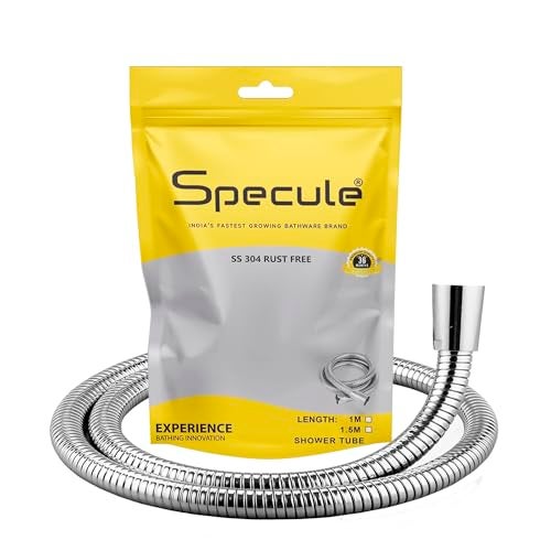 Specule 1.5 Meters, 304 Grade Flexible Shower Hose Pipe Pipe/Hand Shower Pipe/Health Faucet Tube/Toilet spray pipe (Chrome) - Image 1