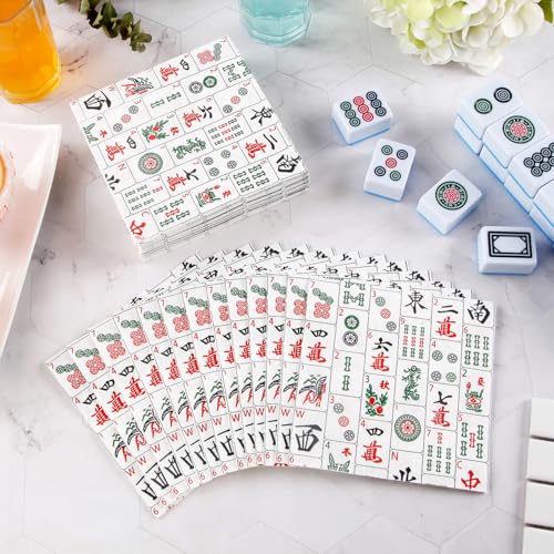 Quera 50 Pcs Mah-jong Paper Cocktail Napkins Mahjong Disposable Absorbent Paper Napkins Mah-jongg Guest Napkins for Chinese Casual Gathering Game Nights Lunch Dinner Kitchen Supplies, 5" x 5" - Image 3