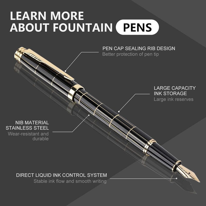 ChicAbode Luxury Fountain Pen,Fine Nib, Exquisite Pen Gift Set for Men&Women- Nice Pens - Image 2