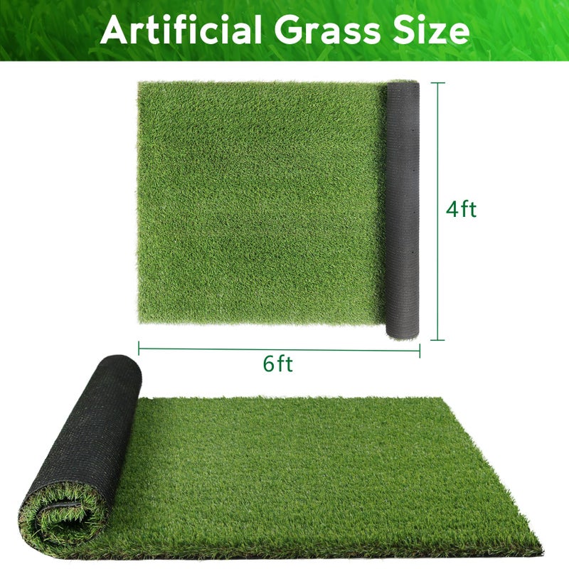XLX TURF Large Artificial Grass Pad for Dogs Potty, Extra Soft Thick Turf for Indoor Outdoor Patio Balcony, 4 FT X 6 FT - Image 2