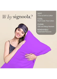 سيجنولا أغطية وسائد Signoola Basics خفيفة الوزن فائقة النعومة وسهلة العناية من الألياف الدقيقة، عبوة من قطعة واحدة، 50 × 170 سم، لون أرجواني، الوسائد غير متضمنة.  - Image 5