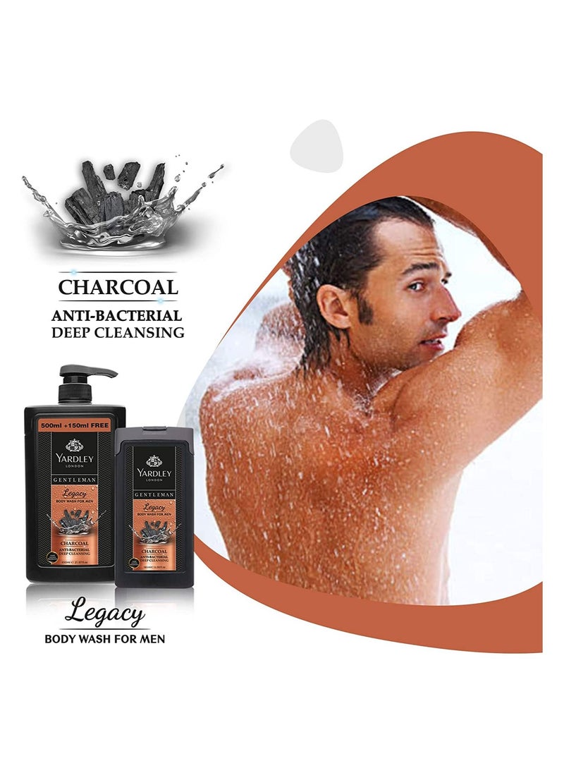 Yardley Yardley London Body Wash Gentleman Legacy For Men'S, Anti Bacterial Deep Cleansing, 650 Ml  - Image 3