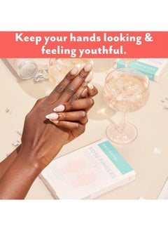 Patchology Patchology Rosé Fingers Renewing Hand Mask - Strawberry-Scented Moisturizing Gloves with Shea Butter for Dry & Cracked Hands, Repairing Hand Treatment for Baby Soft Skin, Self-Care Essential - 1 Pair  - Image 5