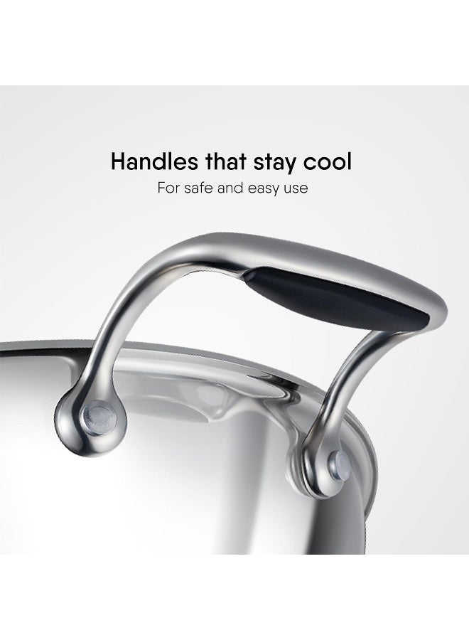 Stahl قدر ستال ثلاثي الفولاذ المقاوم للصدأ مع غطاء - Image 2