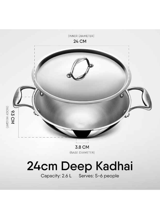 Stahl قدر ستال ثلاثي الفولاذ المقاوم للصدأ مع غطاء - Image 5