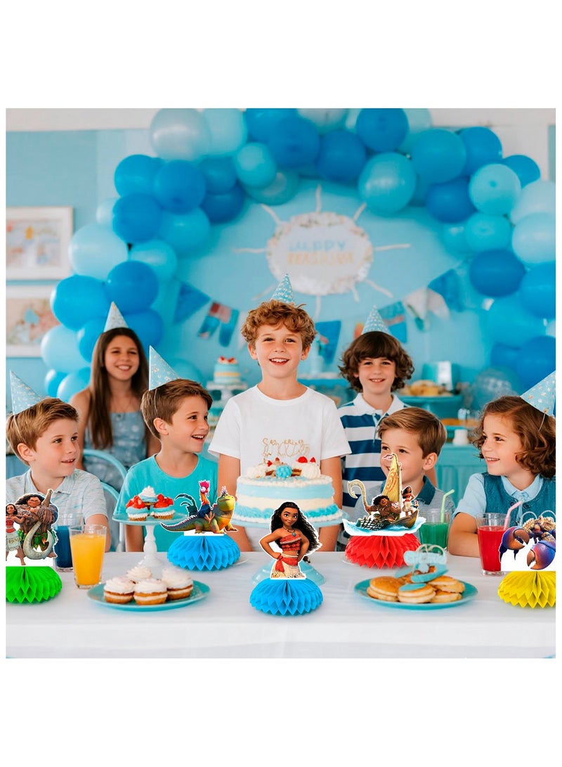 FRUITFUL PARTY Moana Centerpieces, 9pcs Moana Birthday Party Table Centerpieces Set - Moana Party Centerpieces, Moana Honeycomb Centerpieces & Moana Themed Centerpieces for Moana Party or Moana Table Decorations - Image 4