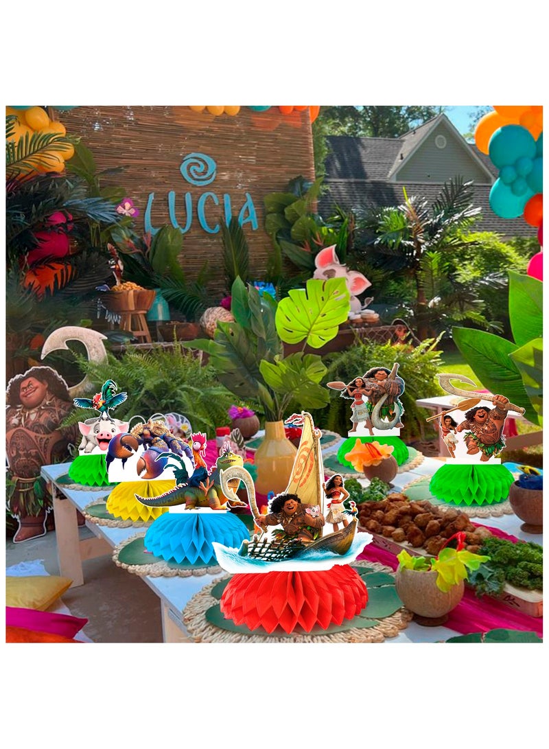 FRUITFUL PARTY Moana Centerpieces, 9pcs Moana Birthday Party Table Centerpieces Set - Moana Party Centerpieces, Moana Honeycomb Centerpieces & Moana Themed Centerpieces for Moana Party or Moana Table Decorations - Image 5