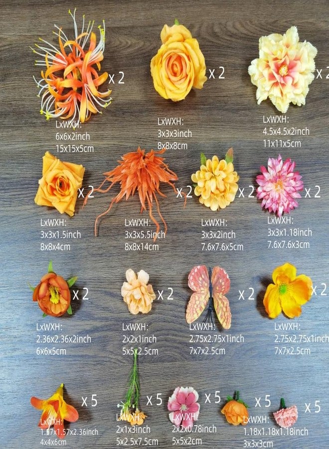 DODXIAOBEUL 50 Pcs Artificial Orange Flowers for Cake Decoration,Silk Flowers for Crafts,Small Artificial Flowers for Home Wedding Party Wreath Hairpin Scrapbooking Craft Accessories (Orange) - Image 2
