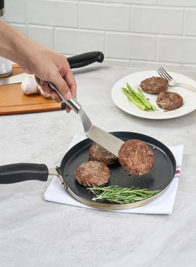 ريستورنت وير ملعقة تقليب من الفولاذ المقاوم للصدأ مقاس 11 بوصة من ريستورانت وير - ملعقة مطبخ ألمانية قياسية بمقبض مريح، مقاومة للحرارة - ملعقة فولاذية شديدة التحمل لتقليب البرغر والبيض واللحوم - Image 5