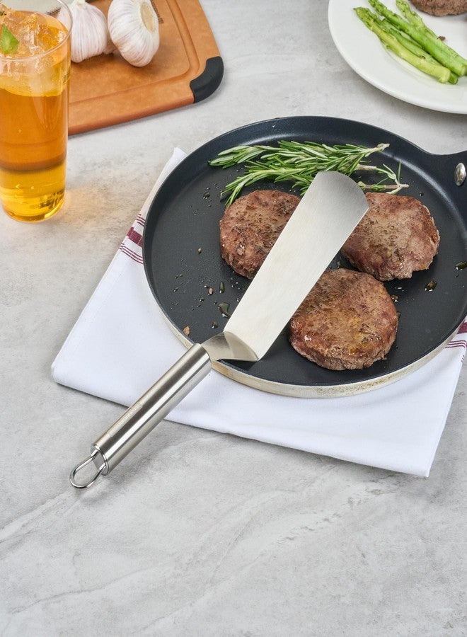 ريستورنت وير ملعقة تقليب من الفولاذ المقاوم للصدأ مقاس 11 بوصة من ريستورانت وير - ملعقة مطبخ ألمانية قياسية بمقبض مريح، مقاومة للحرارة - ملعقة فولاذية شديدة التحمل لتقليب البرغر والبيض واللحوم - Image 4