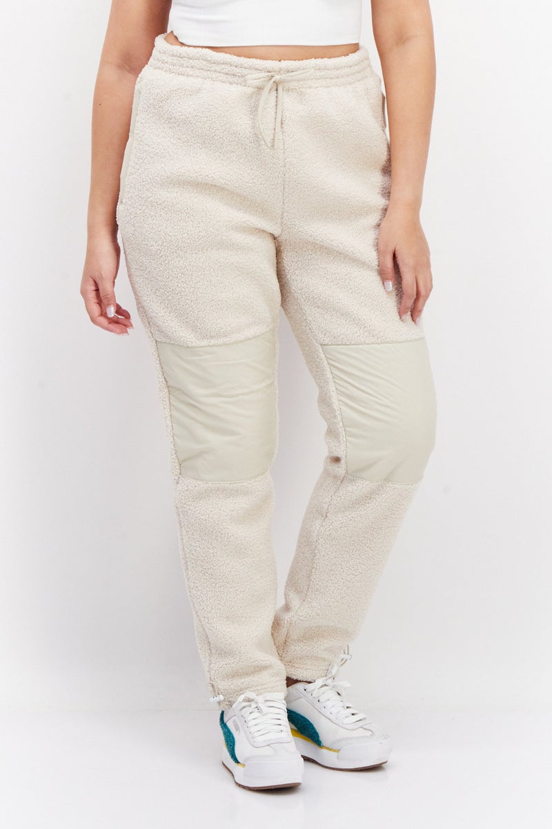 Fourlaps بنطال نسائي بقصة عادية، منقوش، بيج - Image 1