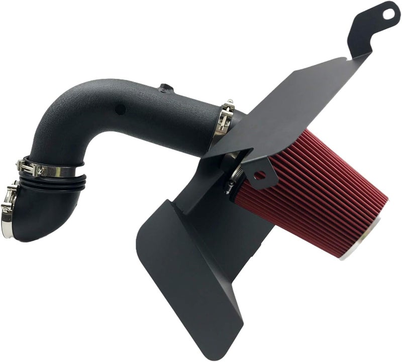 MOOSUN 4 Inch Intake Pipe Perfit Formance Cold Air Intake Induction Kit with Filter 2003 2004 2005 2006 2007 Fit for Dodge Ram 2500 3500 5.9L L6 Turbo Diesel (Black Tube & Red Filter) - Image 1