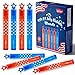 VKTEN 32Pcs 4th of July Mini Bubble Wands Patriotic Red White Blue Bubbles for Kids Independence Day Party Favors Patriotic Decorations - Image 2