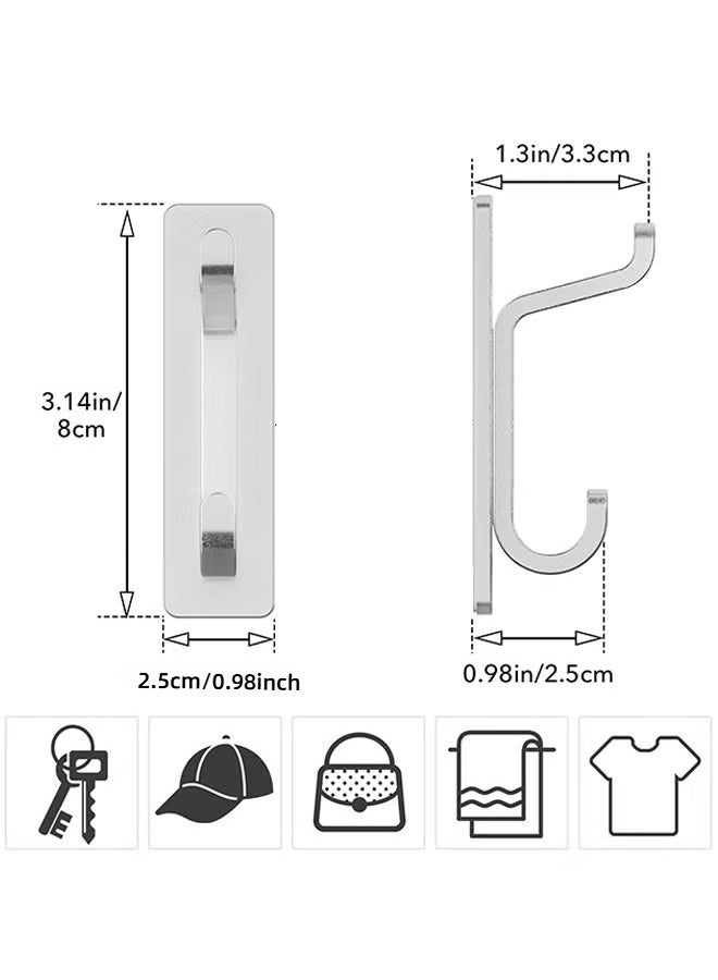 4 Pack Self Adhesive wall Hooks, Heavy Duty Stainless Steel Hooks, Easy to Install, Bathroom Kitchen Organizer Hooks for hanging Towel, Clothes, No Drilling Needed - Image 5