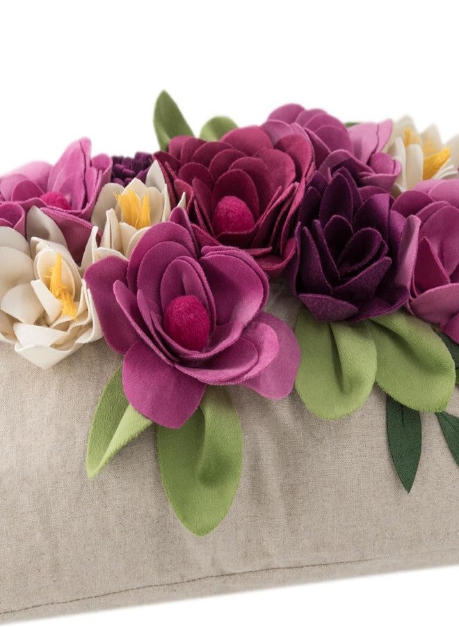 OiseauVoler Decorative 3D Flower Throw Pillow Covers Accent Floral Pillowcases for Couch Bed Home Living Room Farmhouse Decor 12x20 Inch Magenta - Image 5