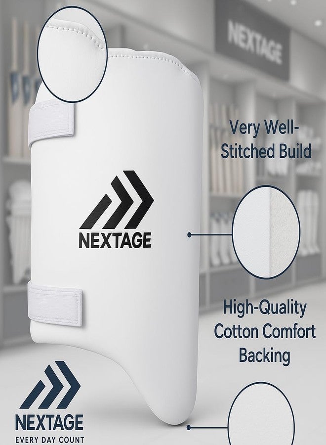 Nextage Cricket Thigh Pad - Lightweight Thigh Guard for Right-Hand Batsman | Outer Thigh Protection with Straps & High-Density Foam - Comfortable Cricket Guard for Adult Players - White, Pack of 1 - Image 4